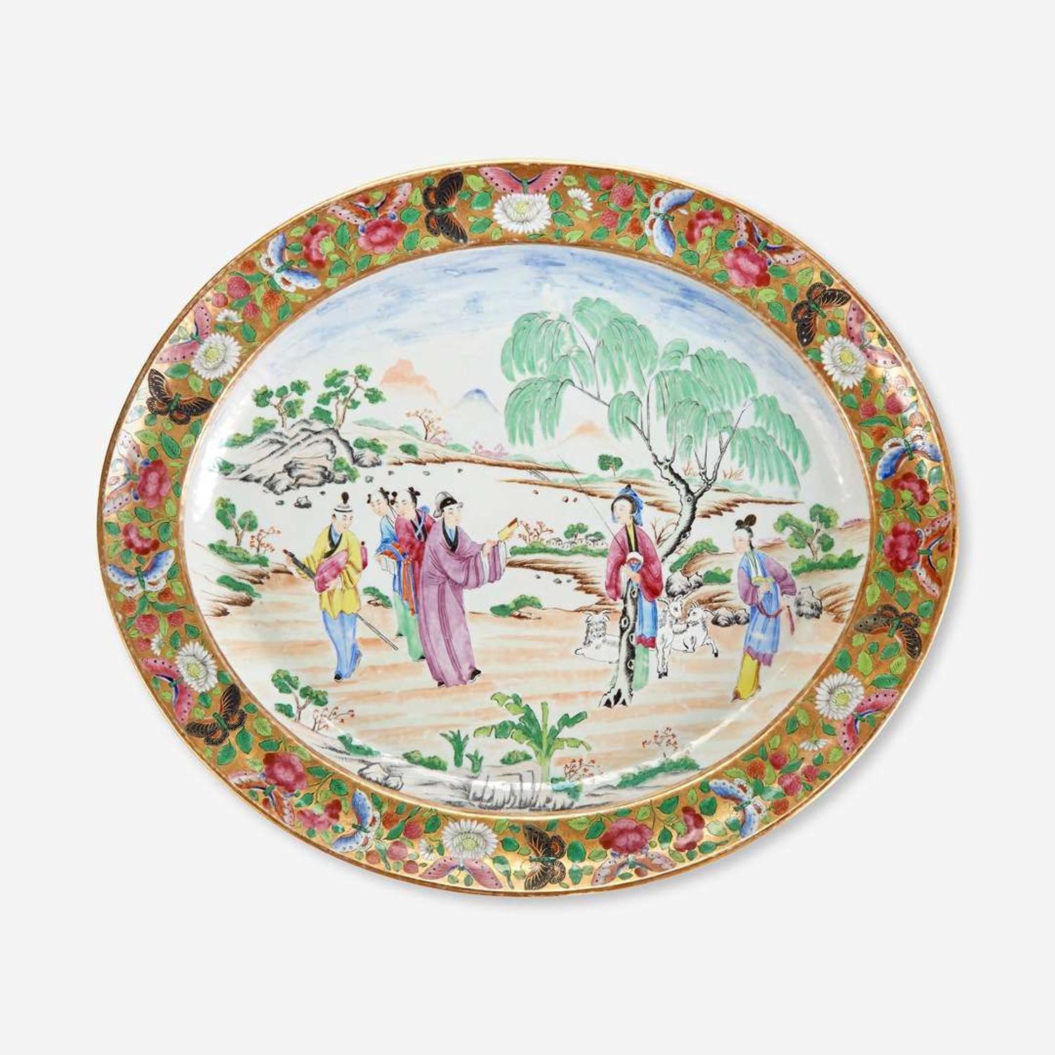 An Assembled Group of Chinese Export Famille Rose and Rose Mandarin Serving Pieces various dates, 19th/20th century