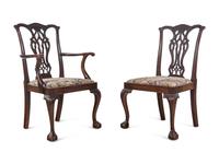 A Set of Eight George III Style Mahogany Dining Chairs