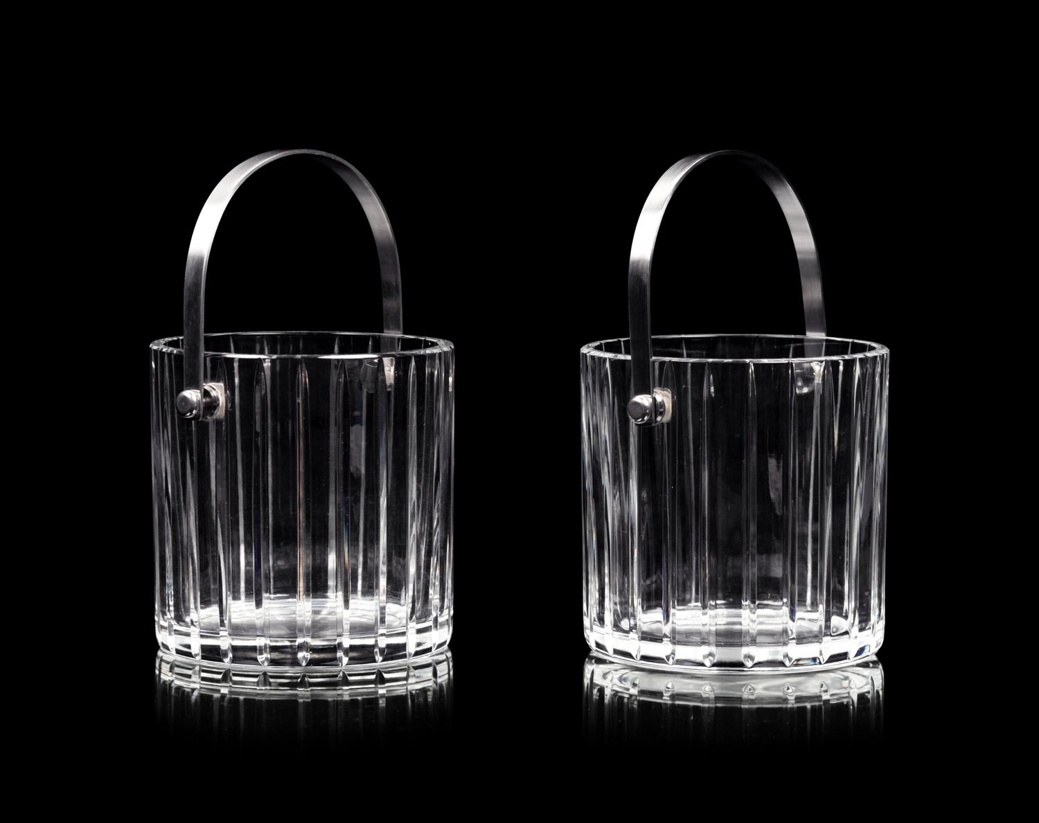 A Pair of Baccarat Glass Ice Buckets