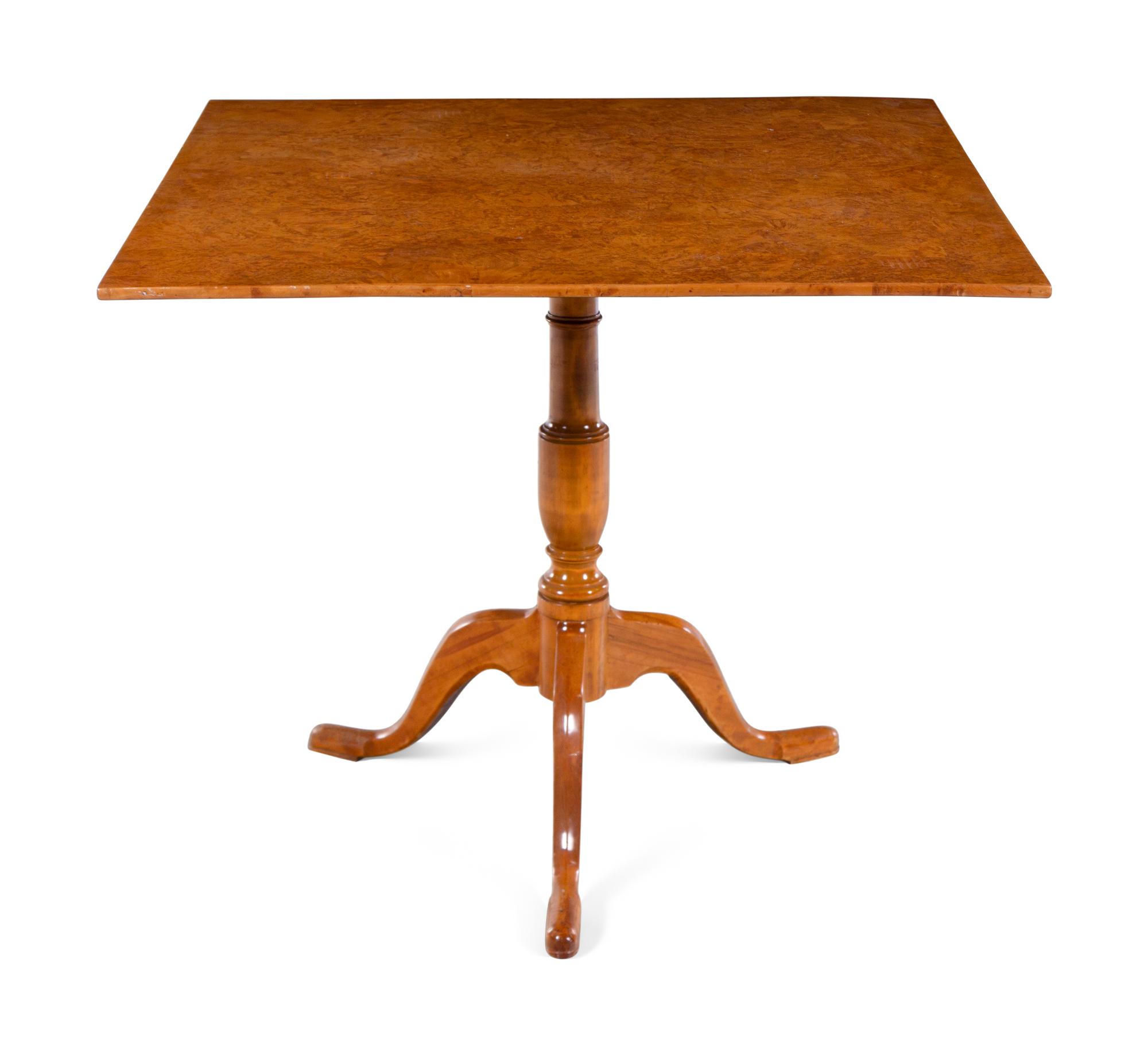 A Northern European Burled Birch Tilt-Top Table