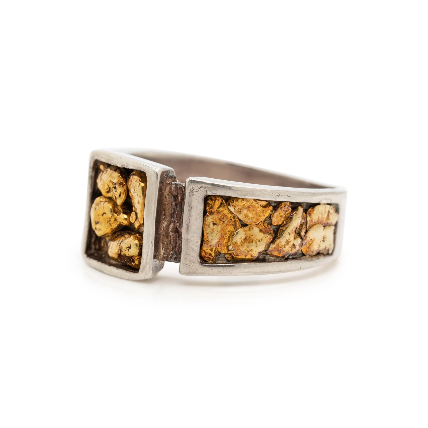 BICOLOR GOLD NUGGET RING