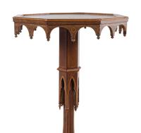 A Charles X Line Inlaid Rosewood Octagonal Occasional Table in the Gothic Taste