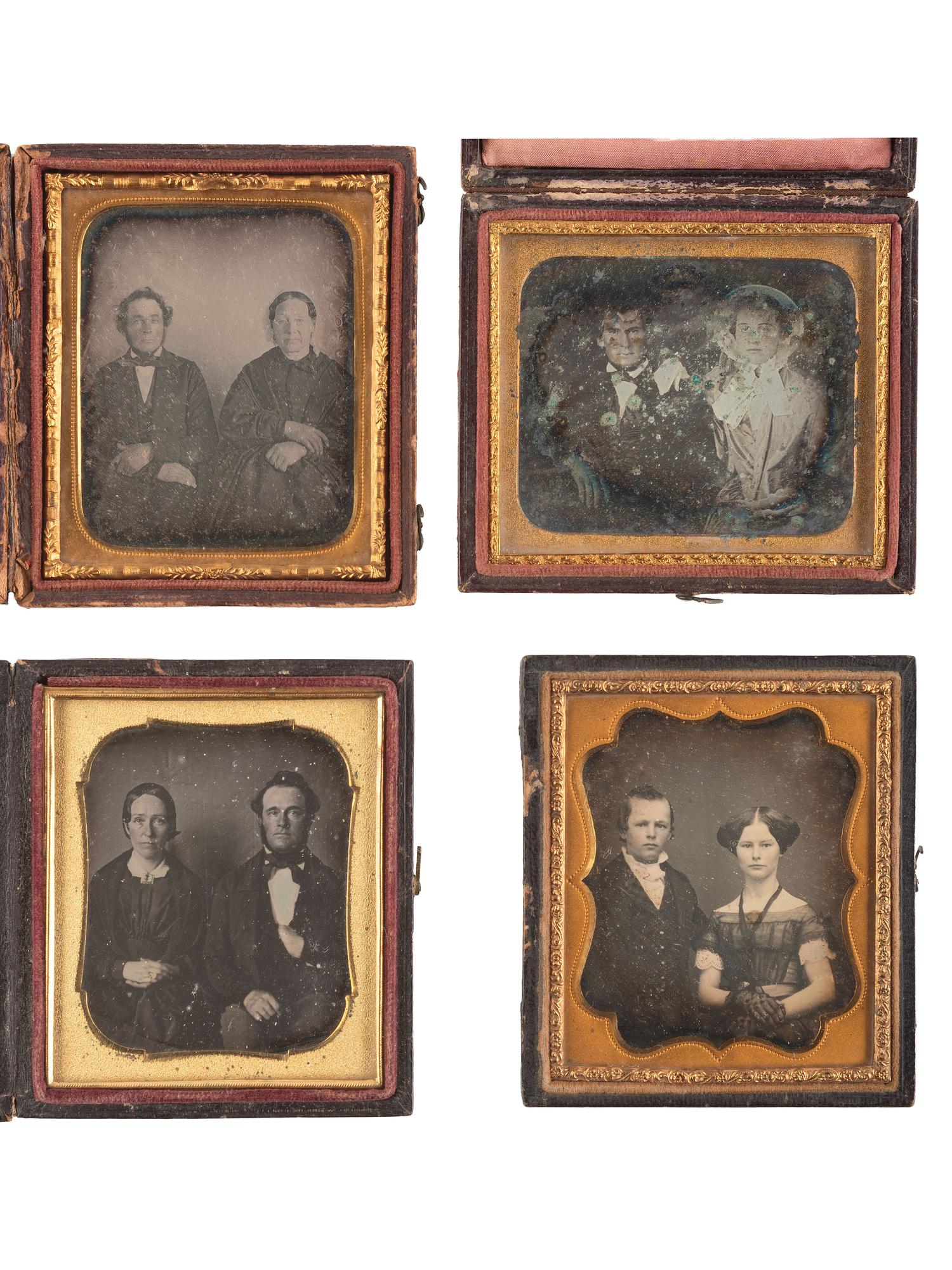 [EARLY PHOTOGRAPHY]. 20 sixth plate daguerreotypes of assorted subjects, incl. trios and an example by EASTMAN.