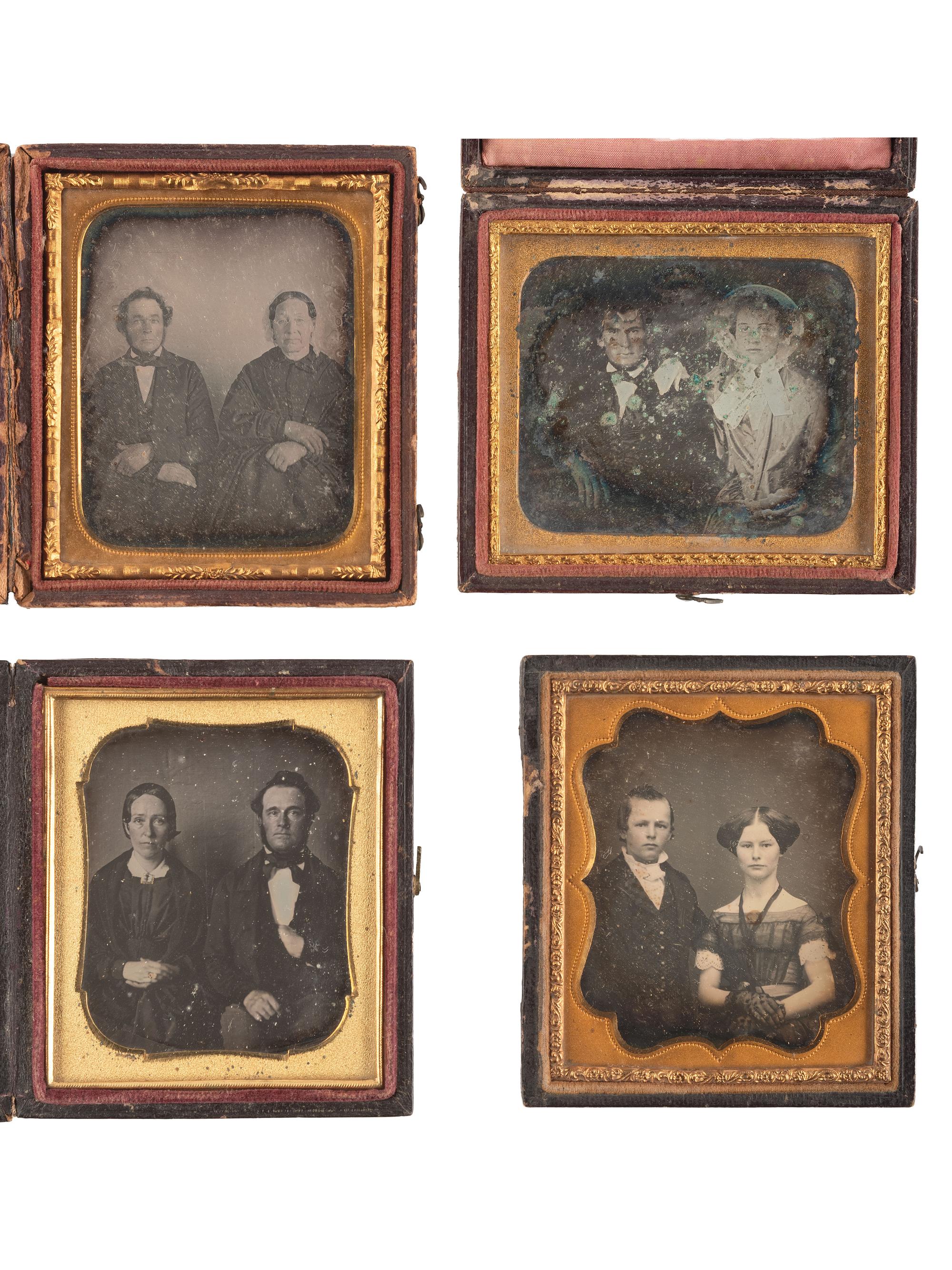 [EARLY PHOTOGRAPHY]. 20 sixth plate daguerreotypes of assorted subjects, incl. trios and an example by EASTMAN.