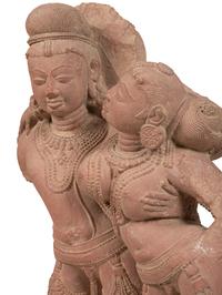 A Sandstone Figural Group