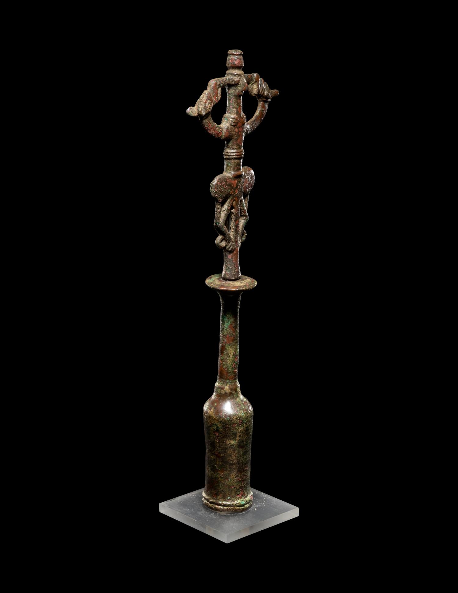 A Luristan Bronze Standard Finial with the Master of the Animals