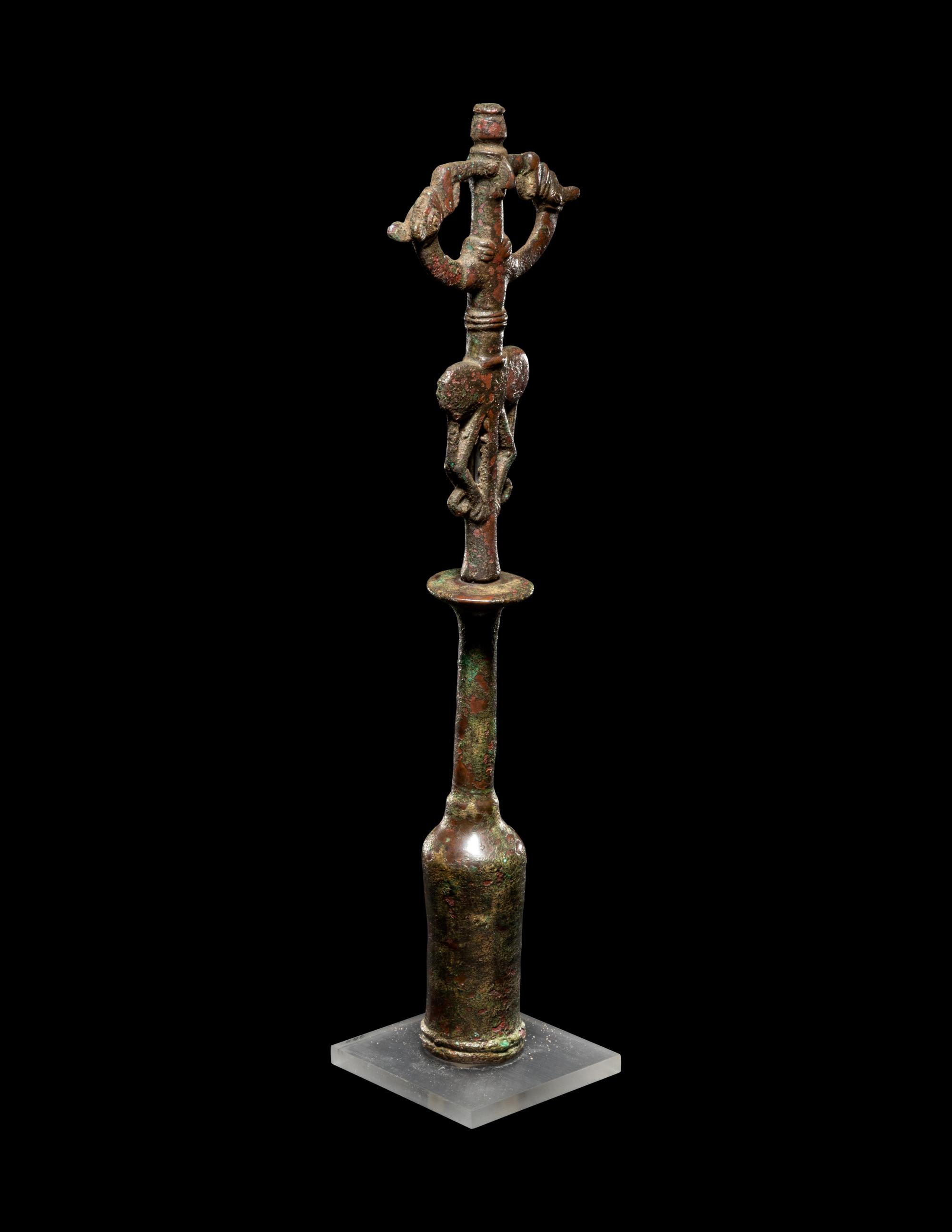 A Luristan Bronze Standard Finial with the Master of the Animals