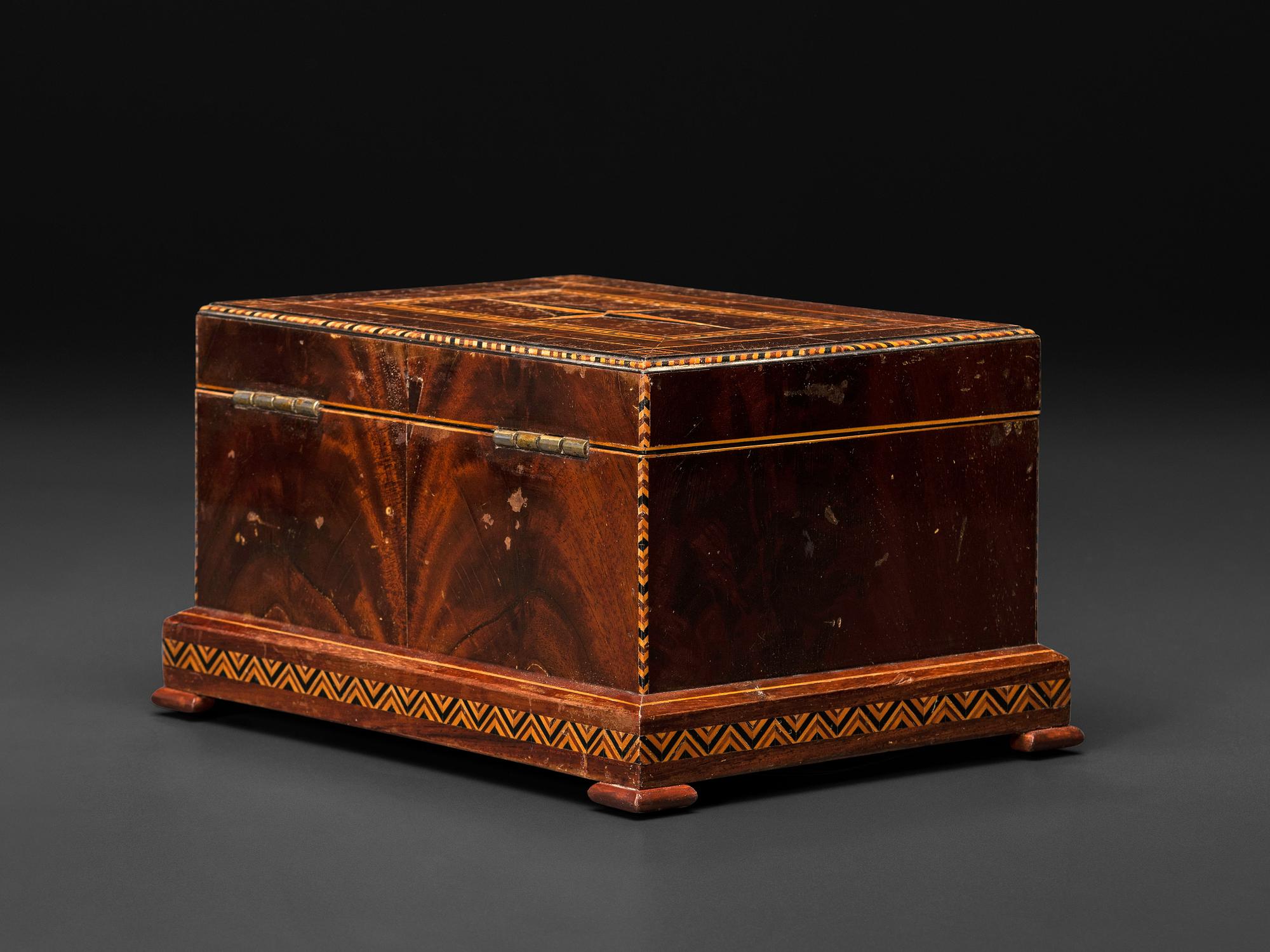 A New York Marquetry Award Sewing or Jewelry Box