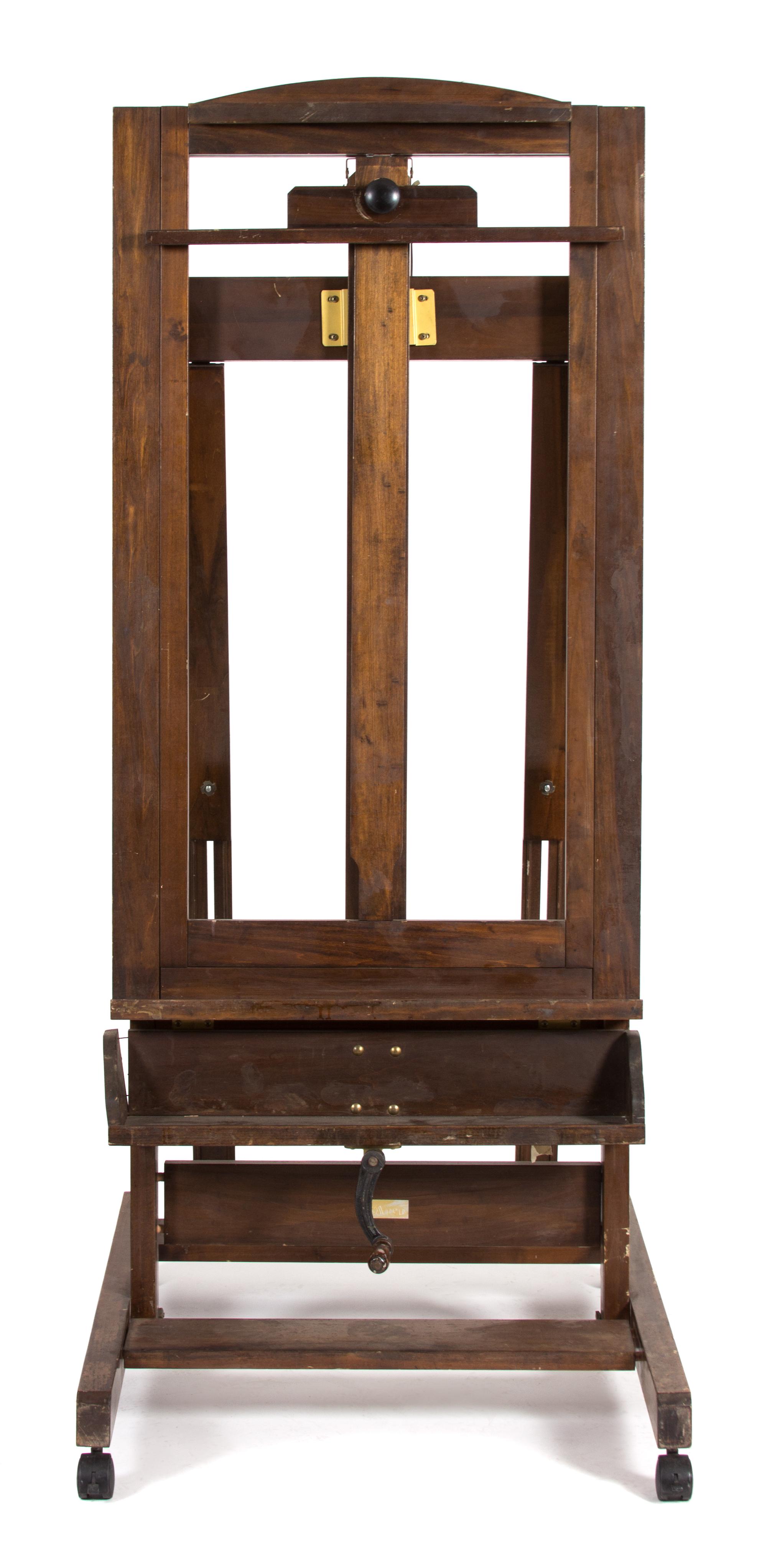 An Anco Walnut Artist's Adjustable Easel Height 70 x width 28 inches. — 20TH CENTURY