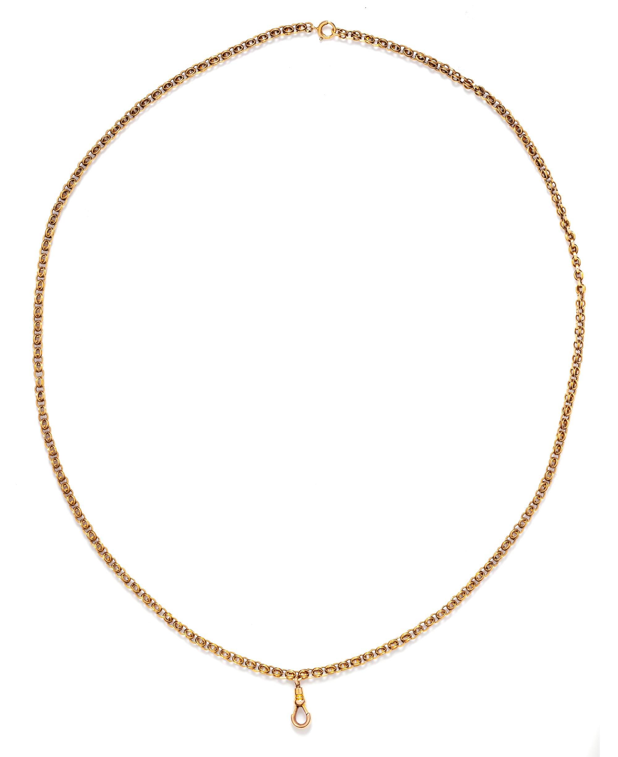 A Yellow Gold Fob Chain,