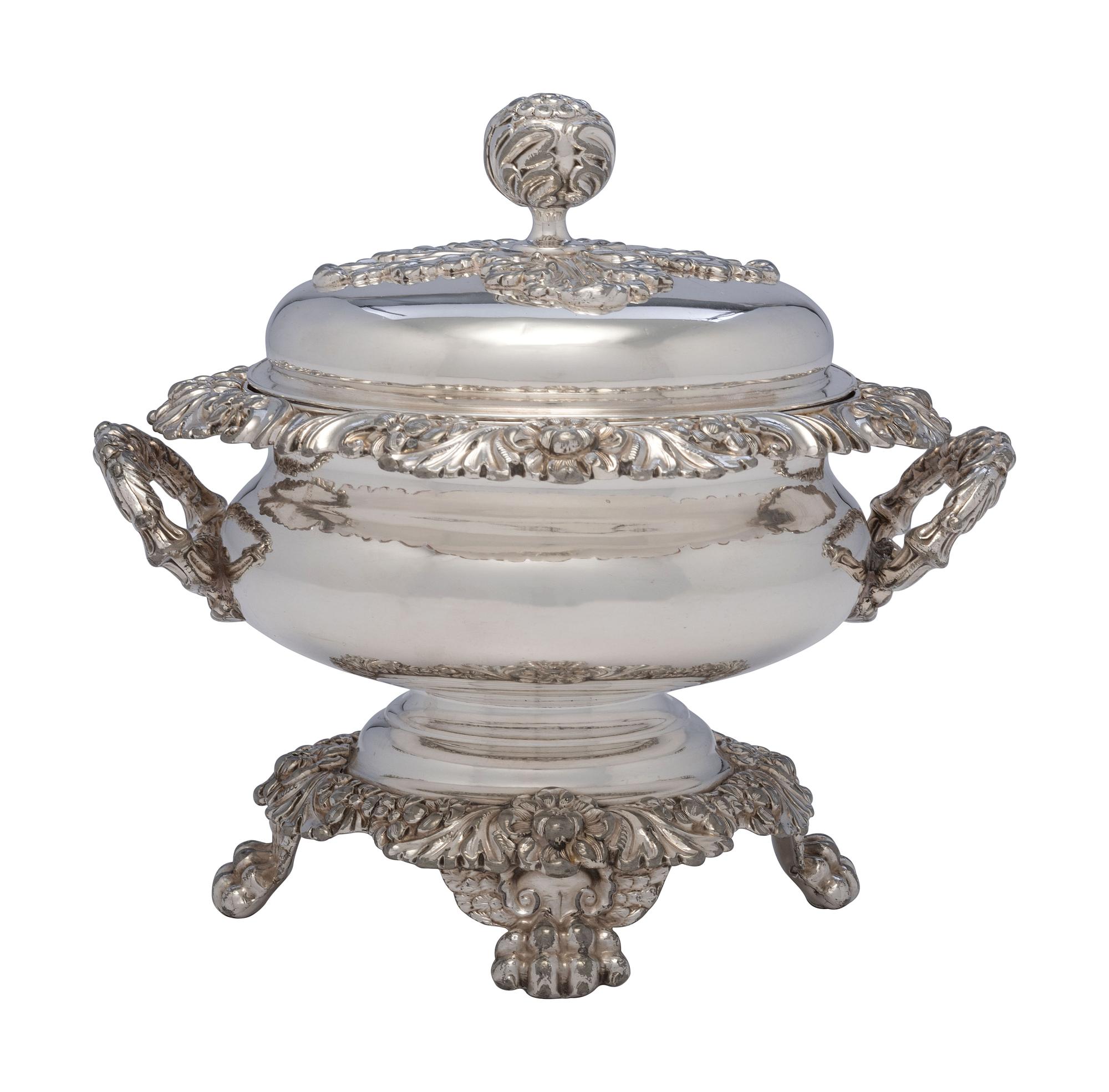 A Silverplate Lidded Vegetable Dish