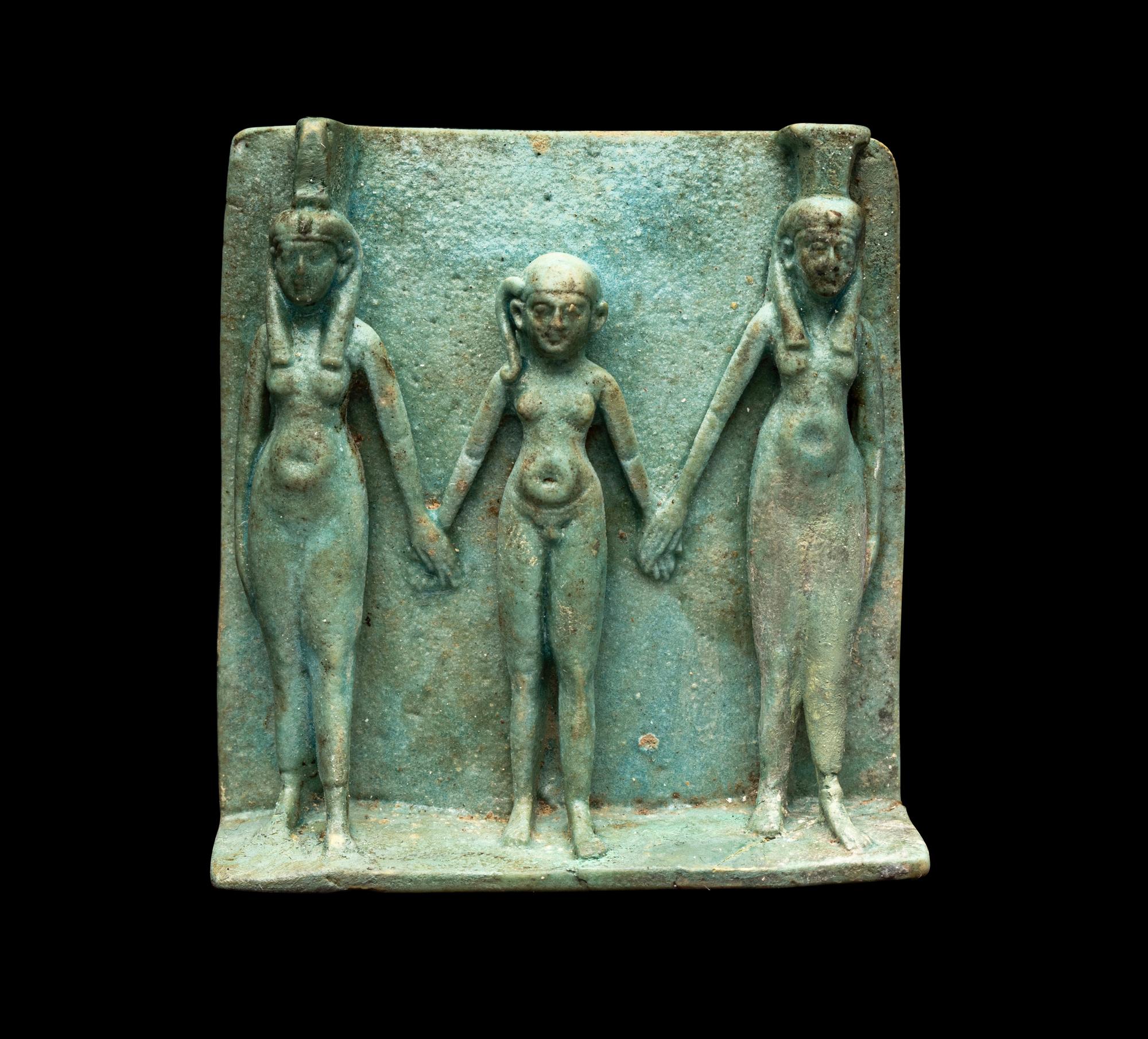 An Egyptian Faience Triad Amulet