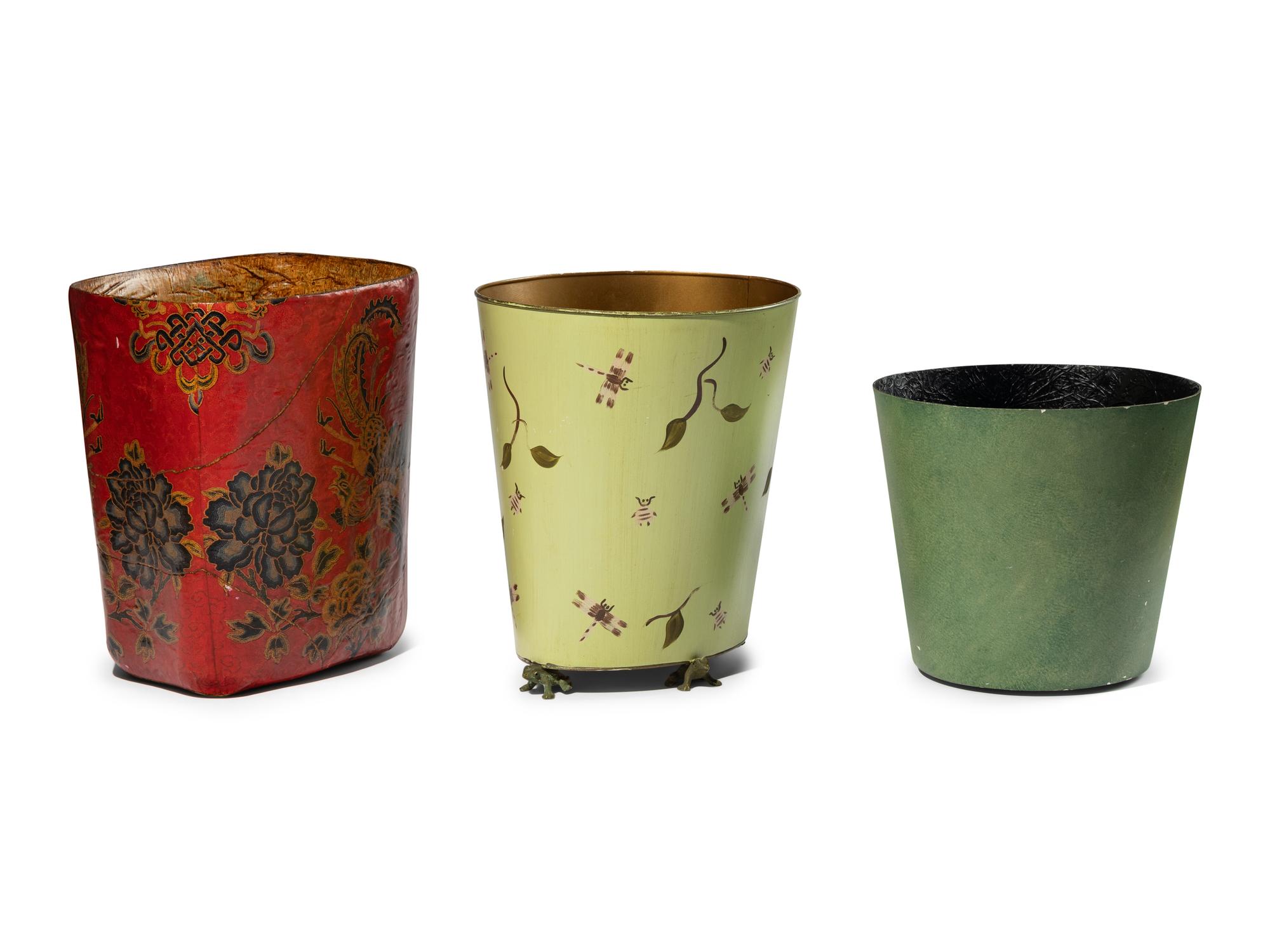 A Group of Three Wastepaper Baskets
