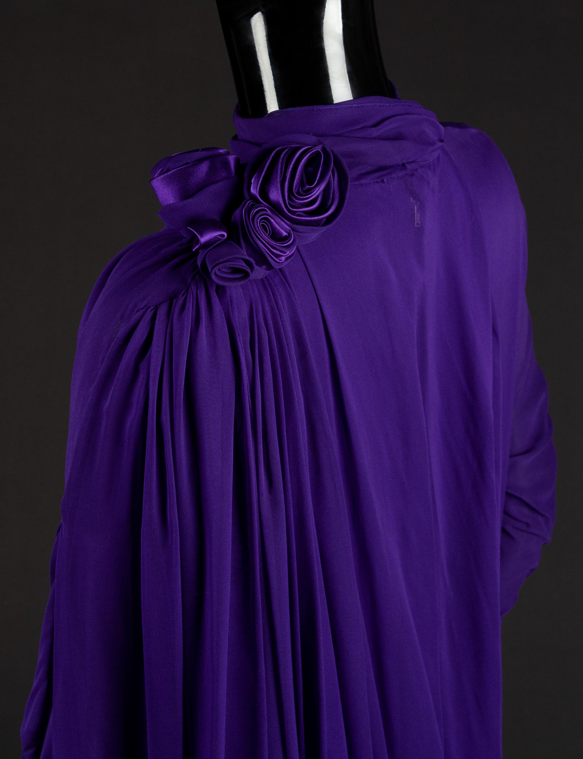Dress, Earrings and Bag, 1987. Dress designed by Paul Zastupnevitch and made by Western Costume Company in Los Angeles — Worn by Olivia de Havilland at the Golden Globes Awards in 1987 to accept a Golden Globe Award for Best Supporting Actress in a Series, Mini Series or Motion Picture made for TV for her role in ‘Anastasia: The Mystery of Anna’.