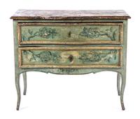 A Northern Italian Painted Commode Height 34 1/2 x width 41 1/2 x depth 19 1/2 inches. — 18TH CENTURY