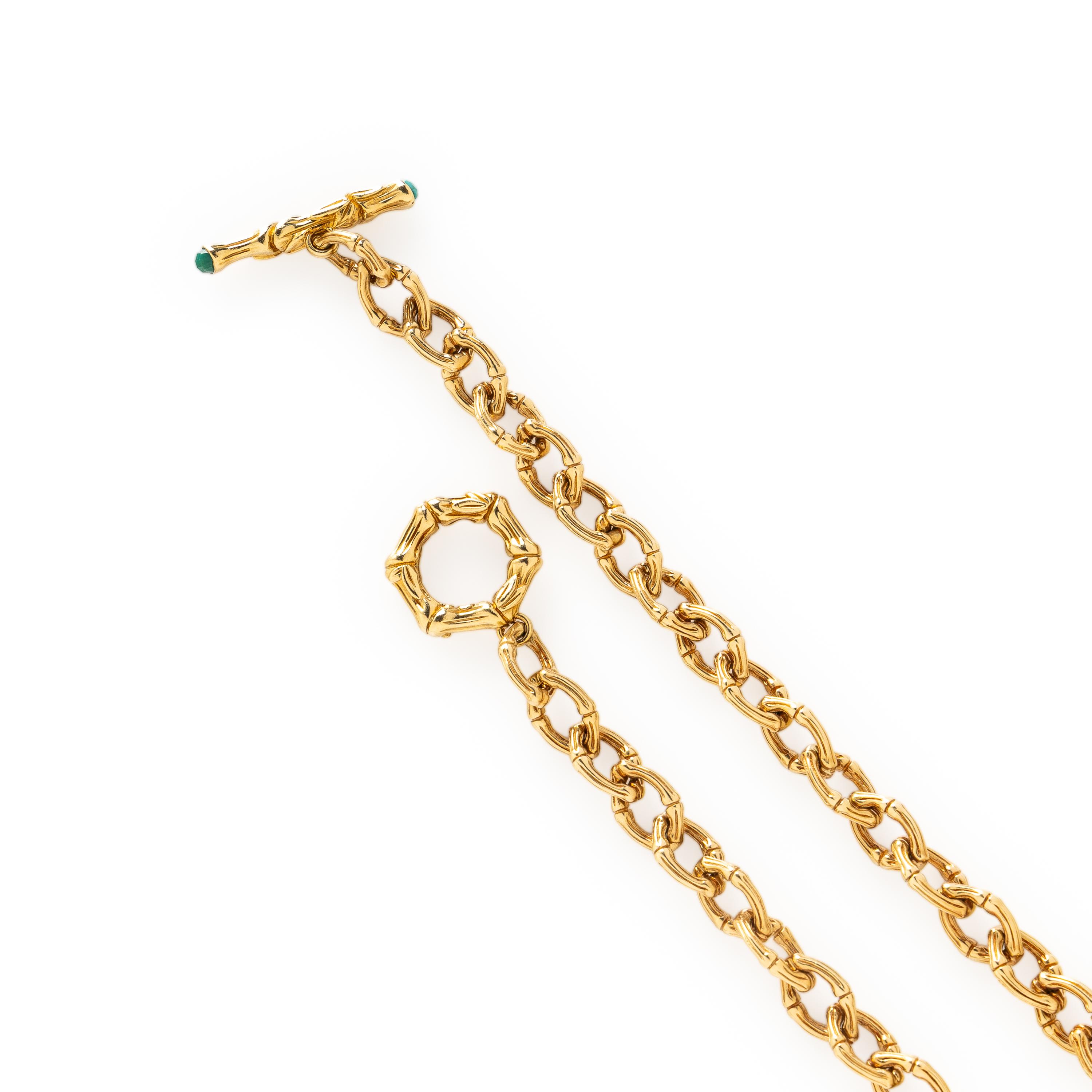 Stephen Dweck, Yellow Gold Bamboo Link Necklace
