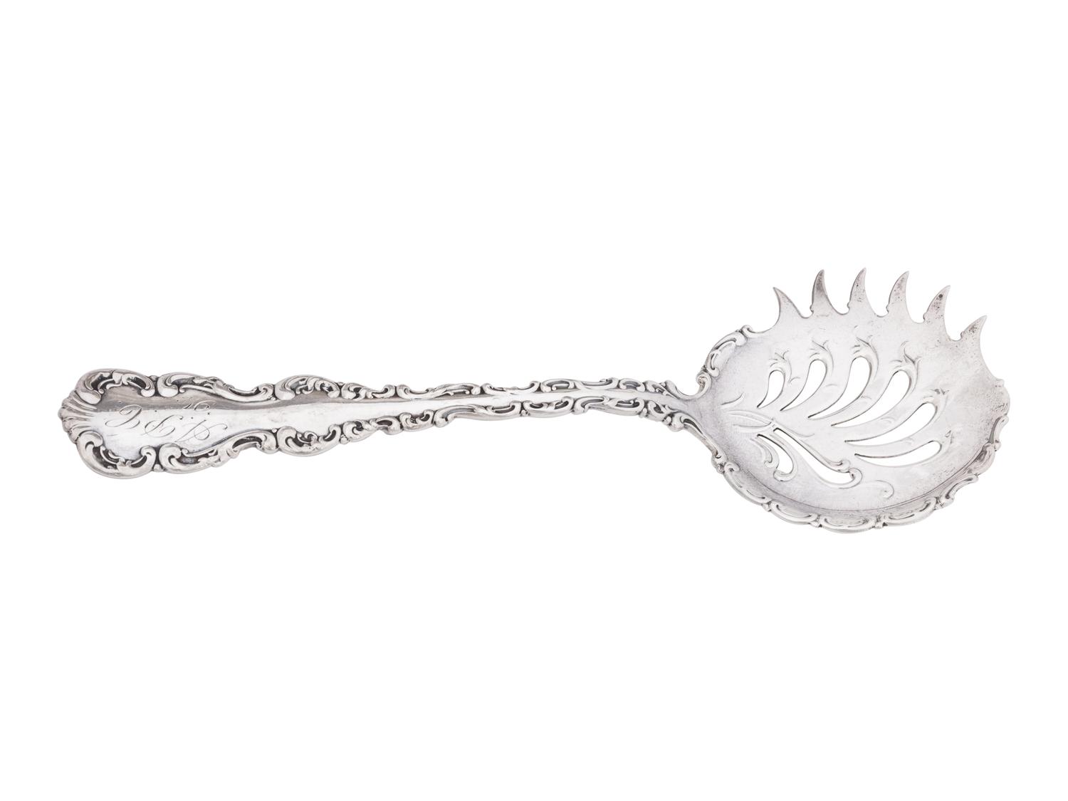 A George III Silver Sauce Boat and Serving Spoon