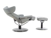 A Contemporary Italian Chrome-Finished Leather Lounge Chair and Ottoman