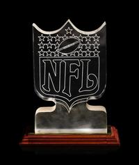 Mike Ditka's Personally Owned Frosted Glass NFL Award Formerly Displayed in Ditka's Chicago Home