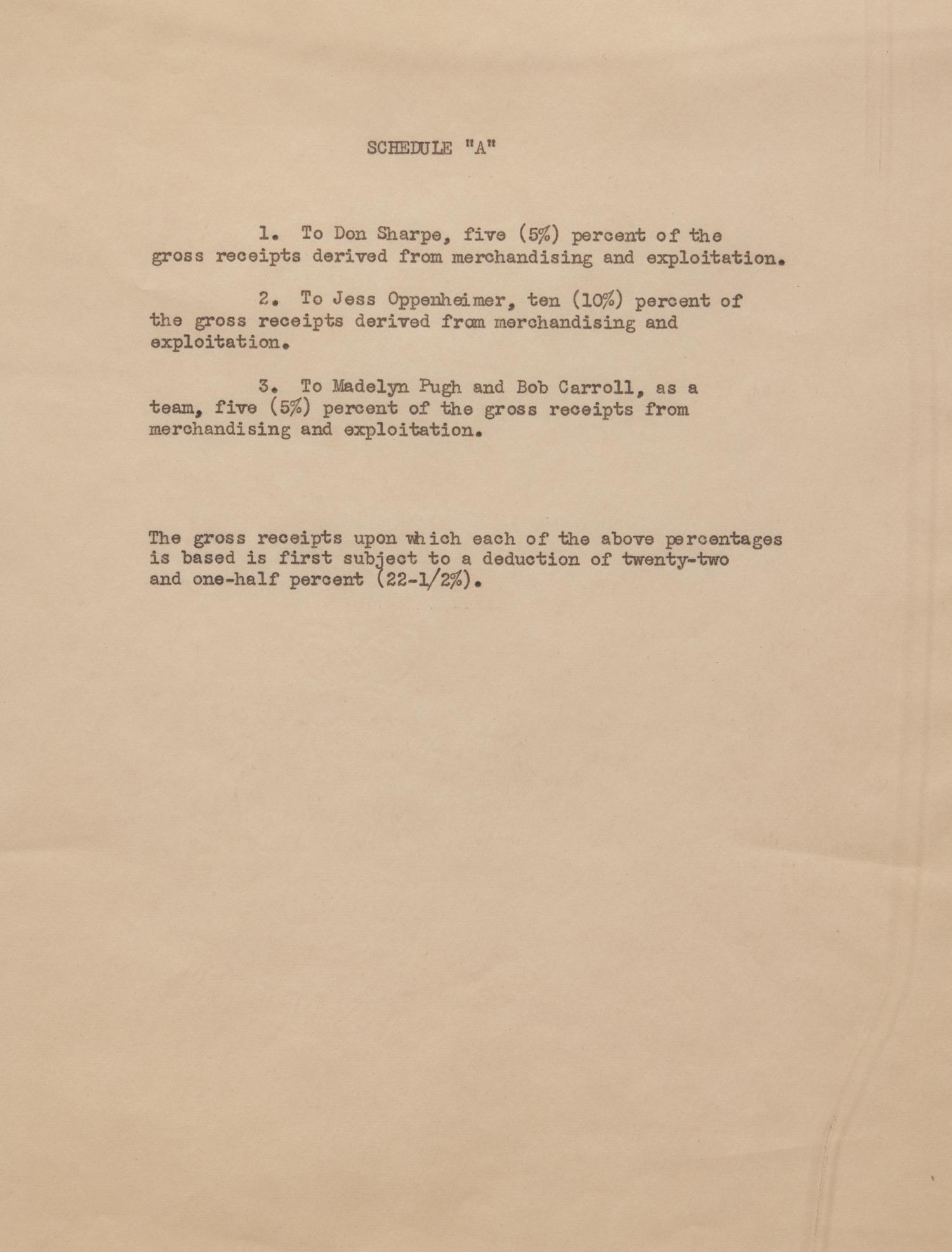 [Entertainment] Ball, Lucille, and Desi Arnaz. Typed Contract, signed