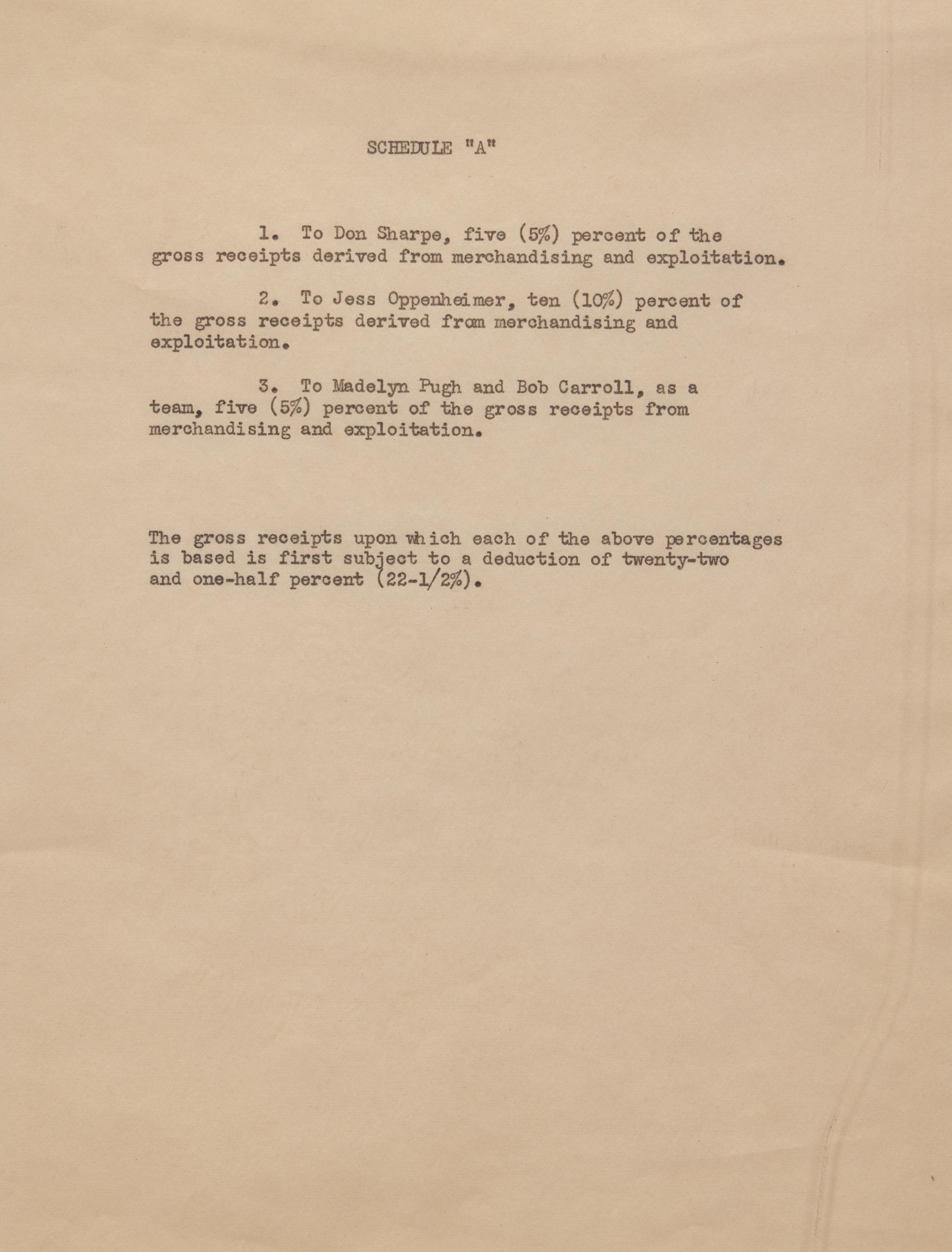 [Entertainment] Ball, Lucille, and Desi Arnaz. Typed Contract, signed