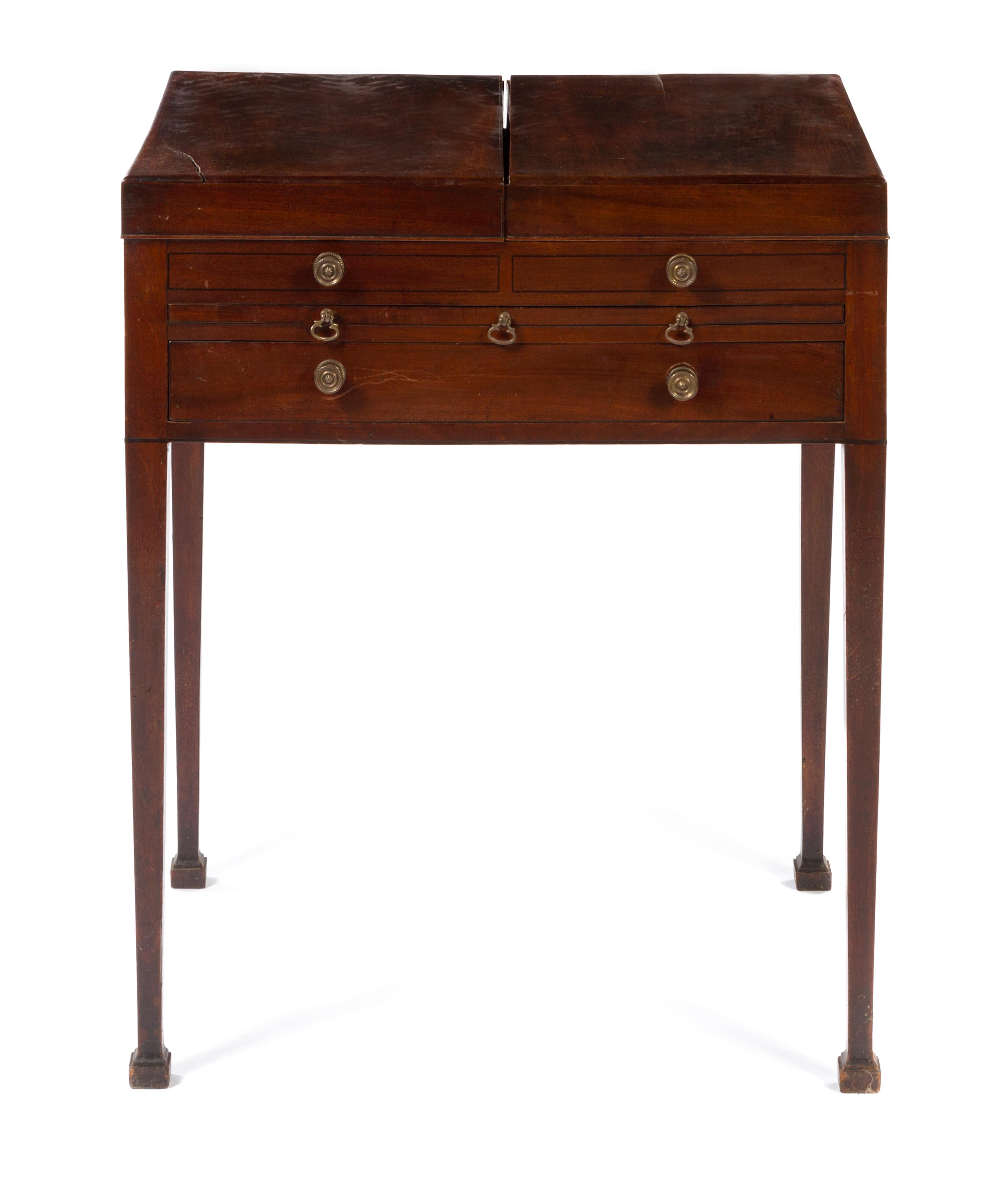 A George III Style Mahogany Drafting Table Height 32 x width 26 x depth 20 inches. — LATE 19TH/EARLY 20TH CENTURY