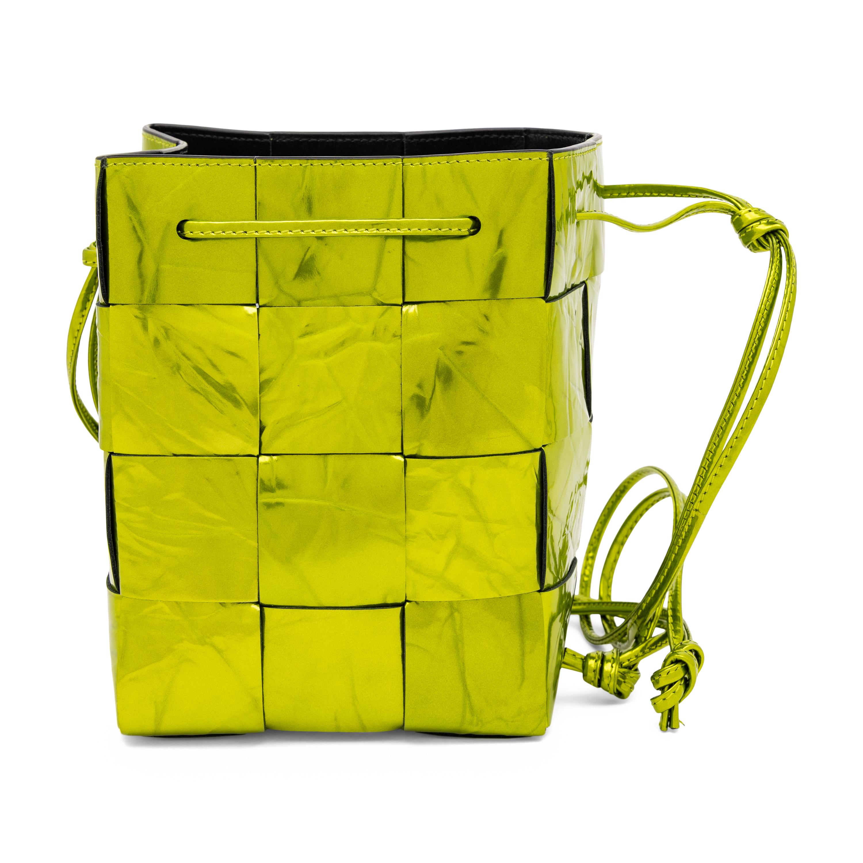 Bottega Veneta, Metallic Green Small Bucket Bag