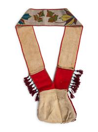 Anishinaabe Beaded Bandolier Straps, with Maple Leaves