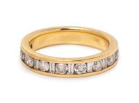 A 14 Karat Yellow Gold Diamond Ring,