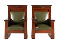 A Pair of Egyptian Revival Throne Chairs