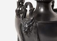 A Large Wedgwood & Bentley Four Handled Black Basalt Vase and Cover, UK, 1770s