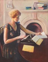 Guy Pène Du Bois (American, 1884-1958) - Teddy at the Typewriter