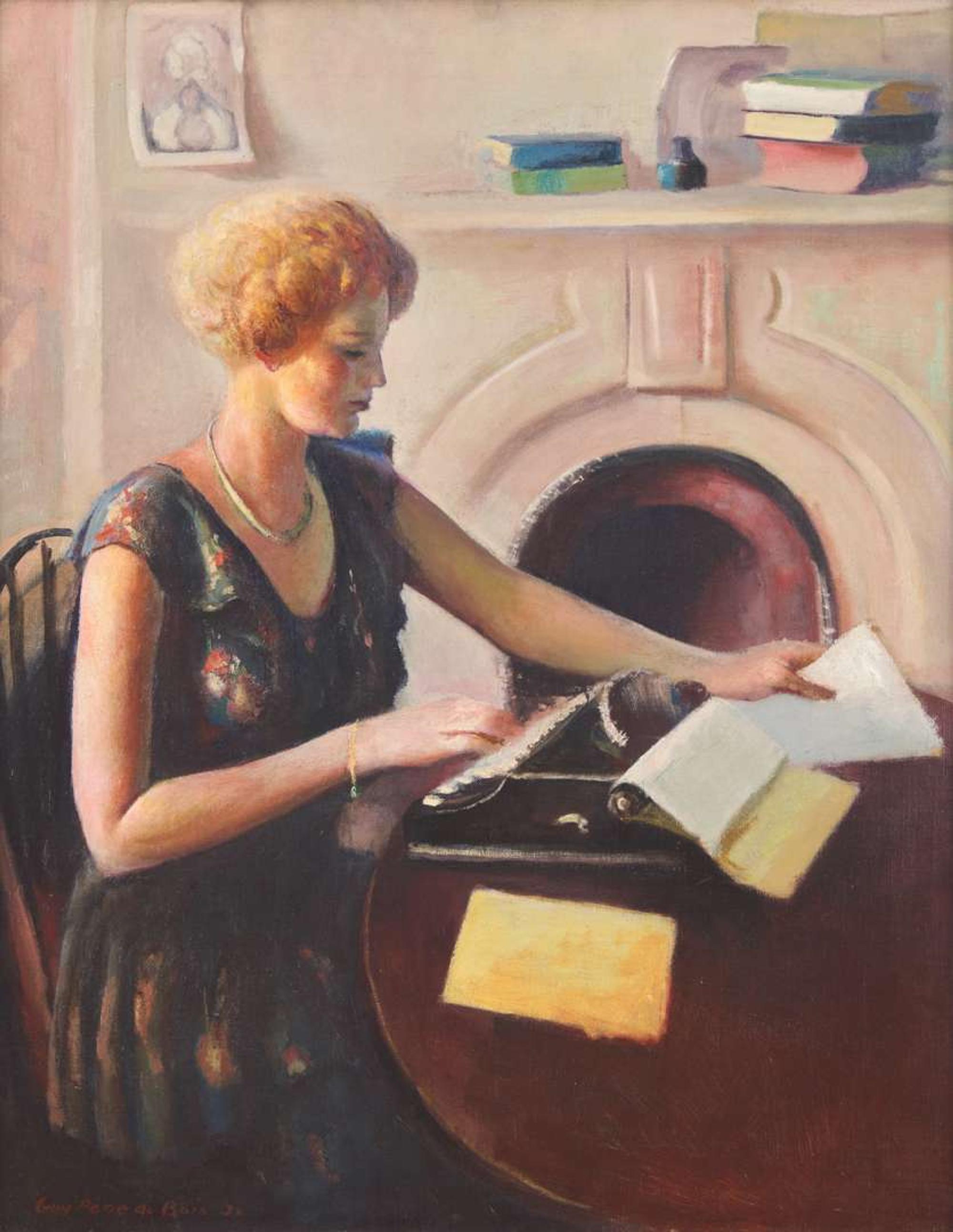 Guy Pène Du Bois (American, 1884-1958) - Teddy at the Typewriter