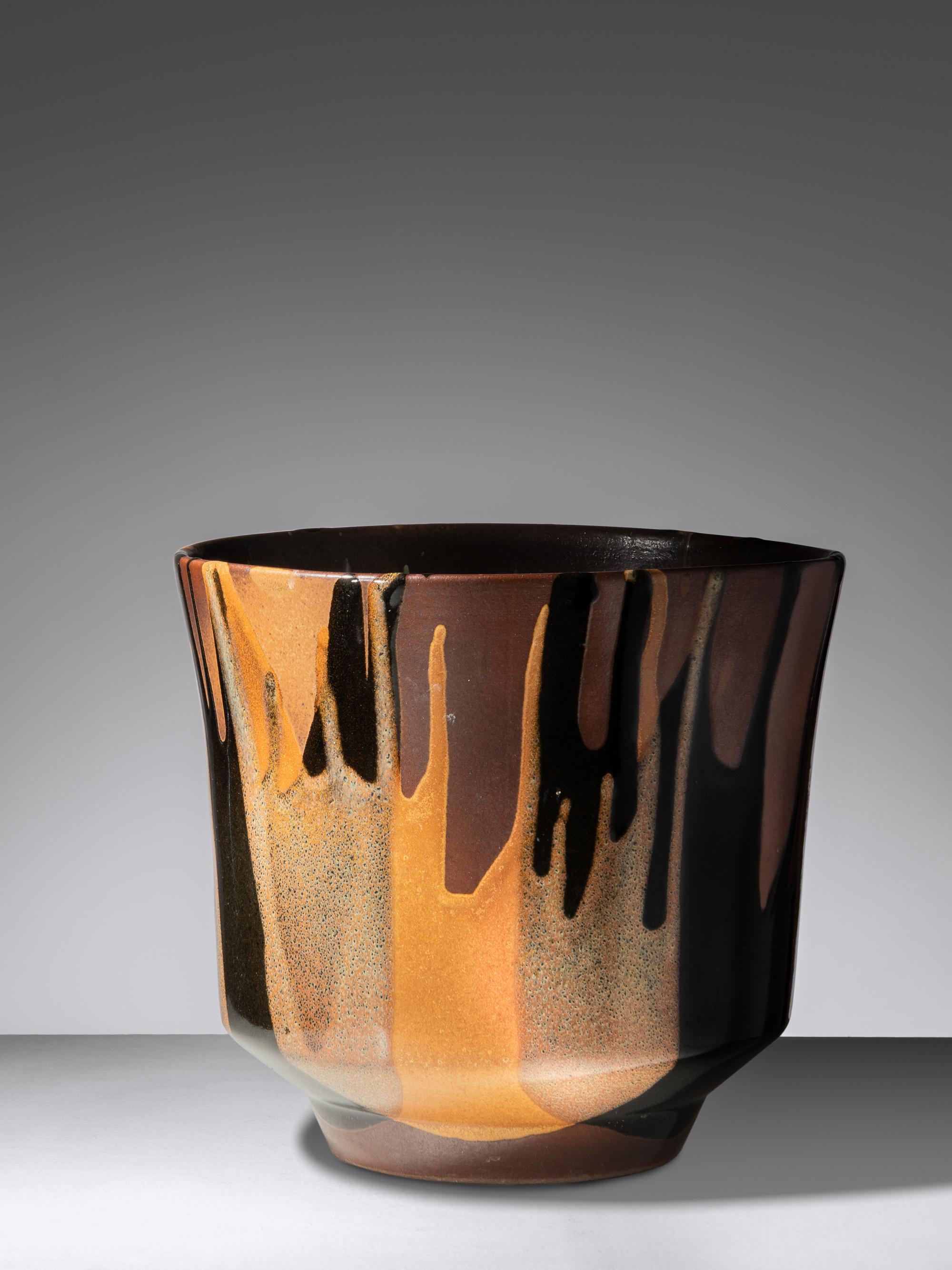 Drip-Glaze Planter Pottery Craft, USA