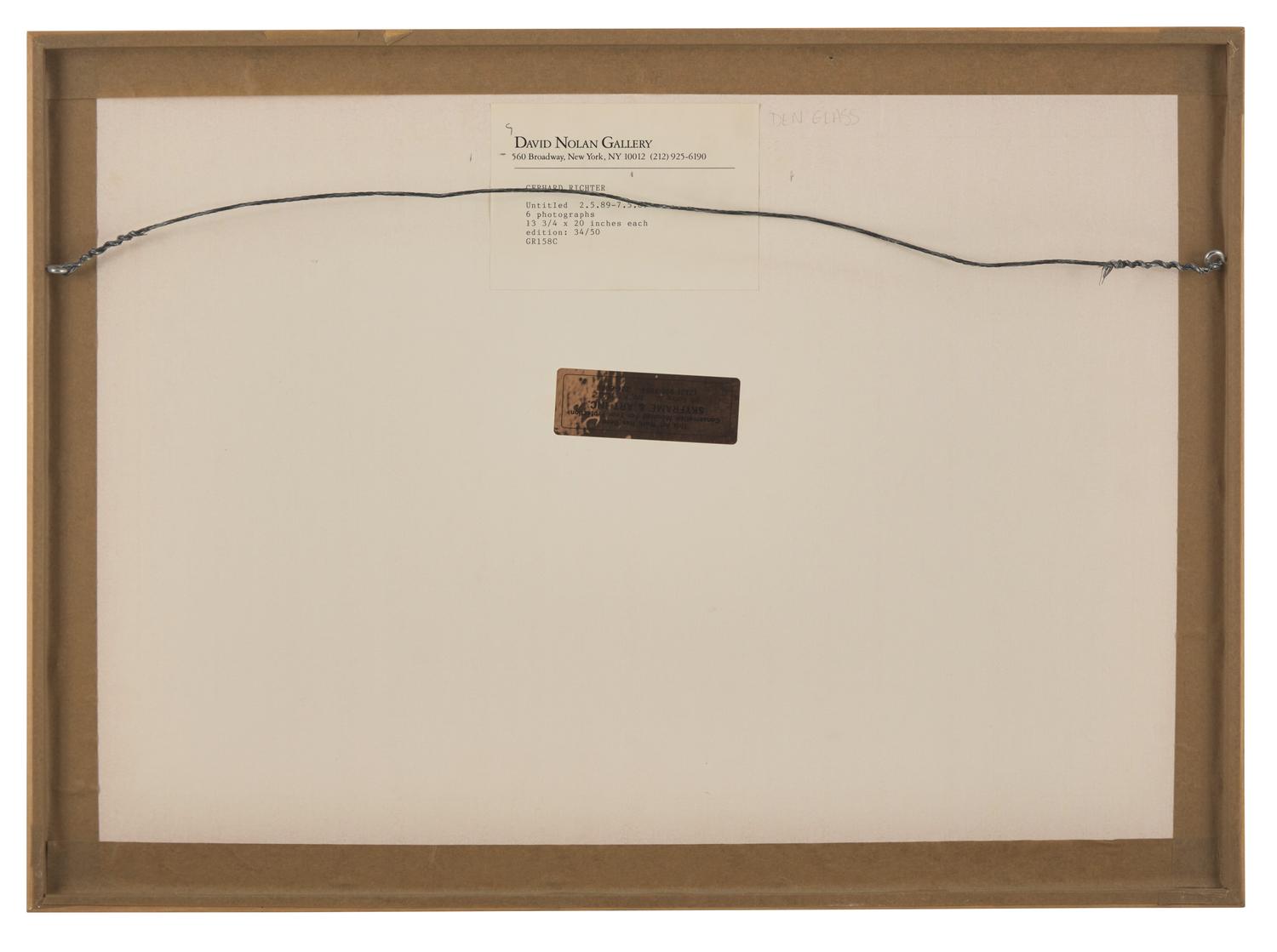 Untitled (2.5.89-7.5.89) (a group of six works), 1989