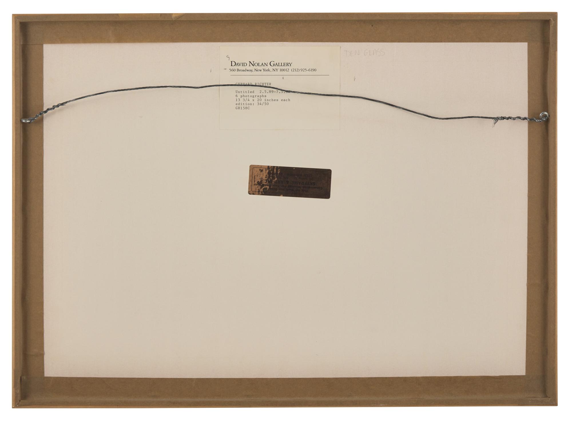 Untitled (2.5.89-7.5.89) (a group of six works), 1989