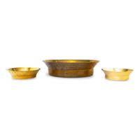 A Group of Three Brass Basins