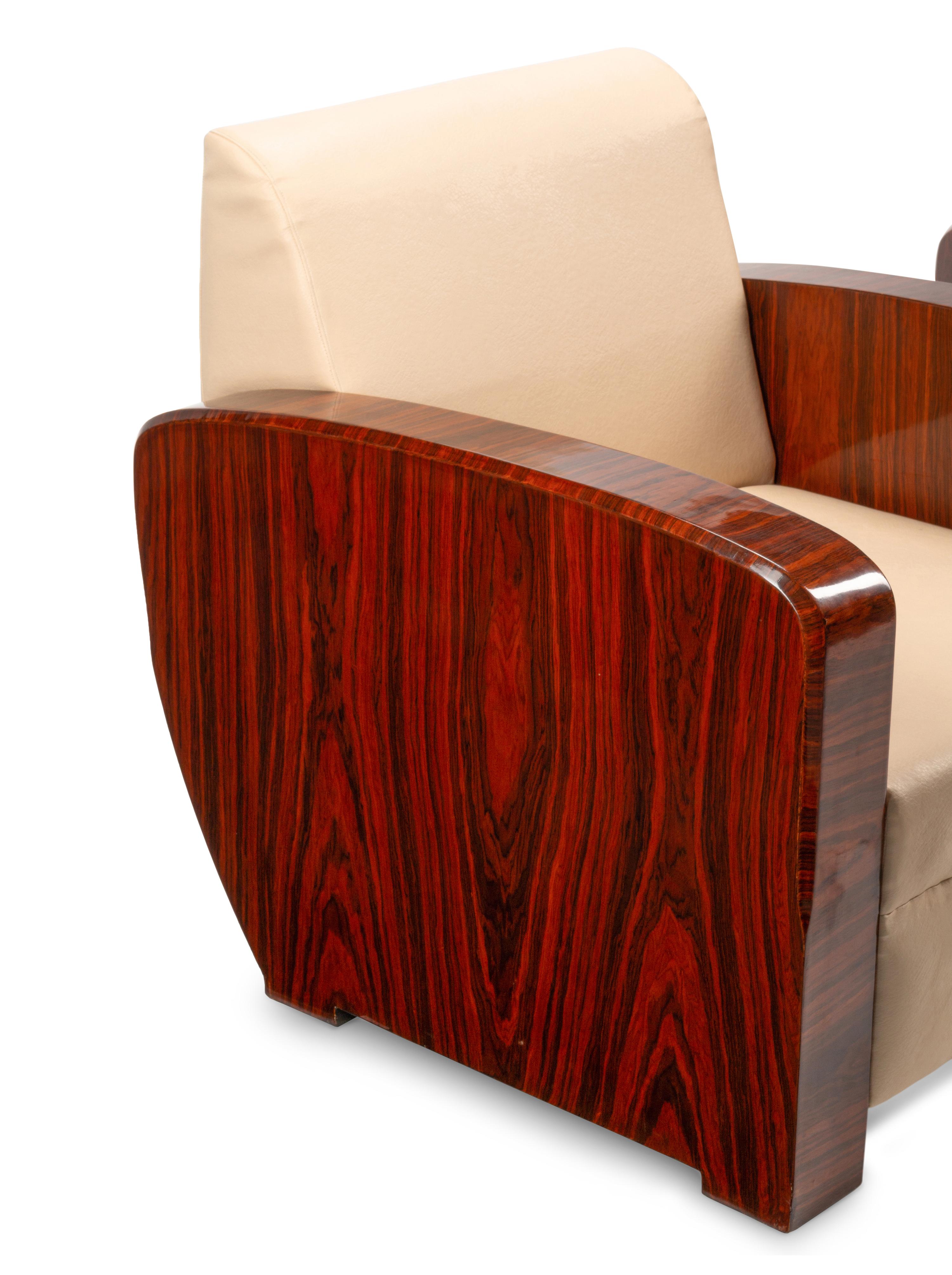 A Pair of Art Deco Style Rosewood Lounge Chairs