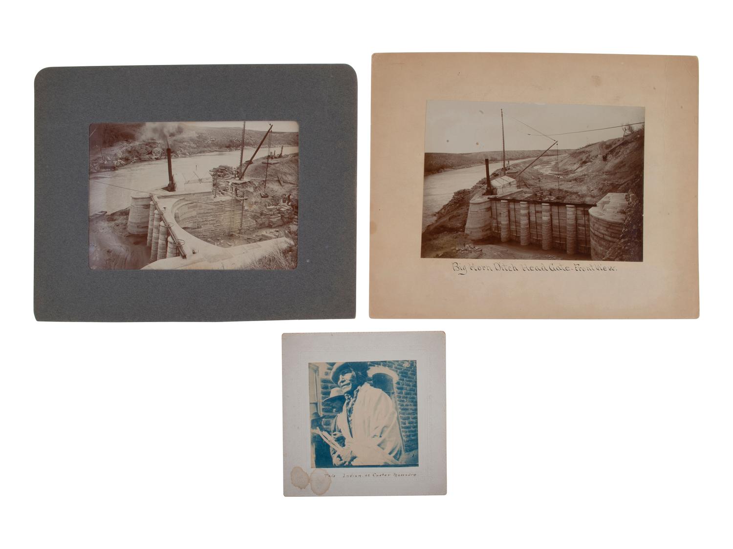 [LATE INDIAN WARS - CUSTER]. 4 photographs related to Little Bighorn, incl. battlefield monument.