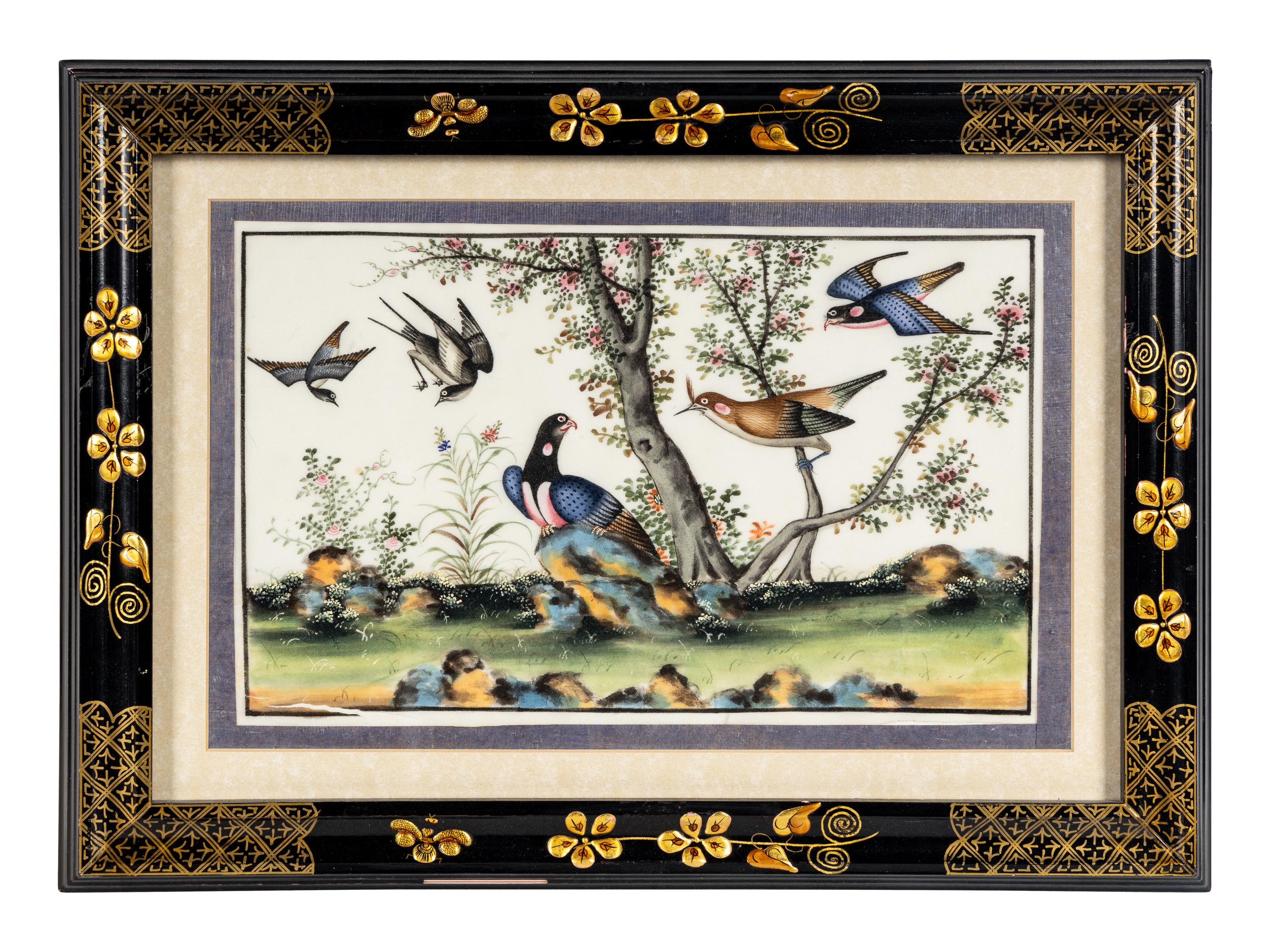 A Group of Six Chinese Export Pith Paintings