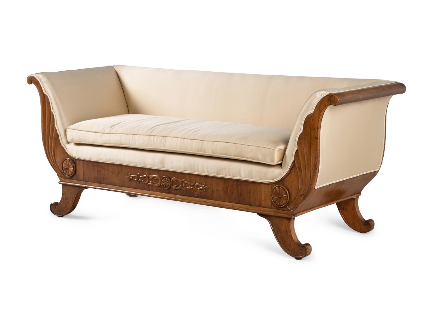 A Charles X Walnut Settee