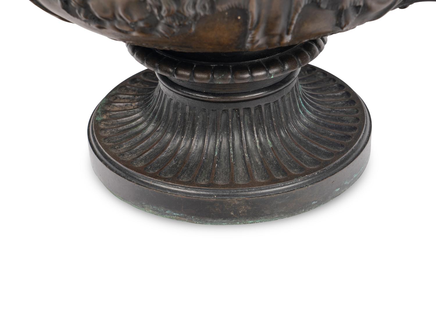 A Pair of French Patinated Bronze Warwick Vases