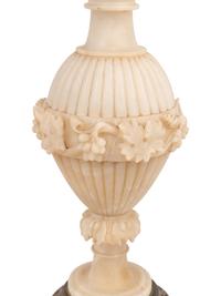 An Italian Alabaster Urn Mounted as a Lamp