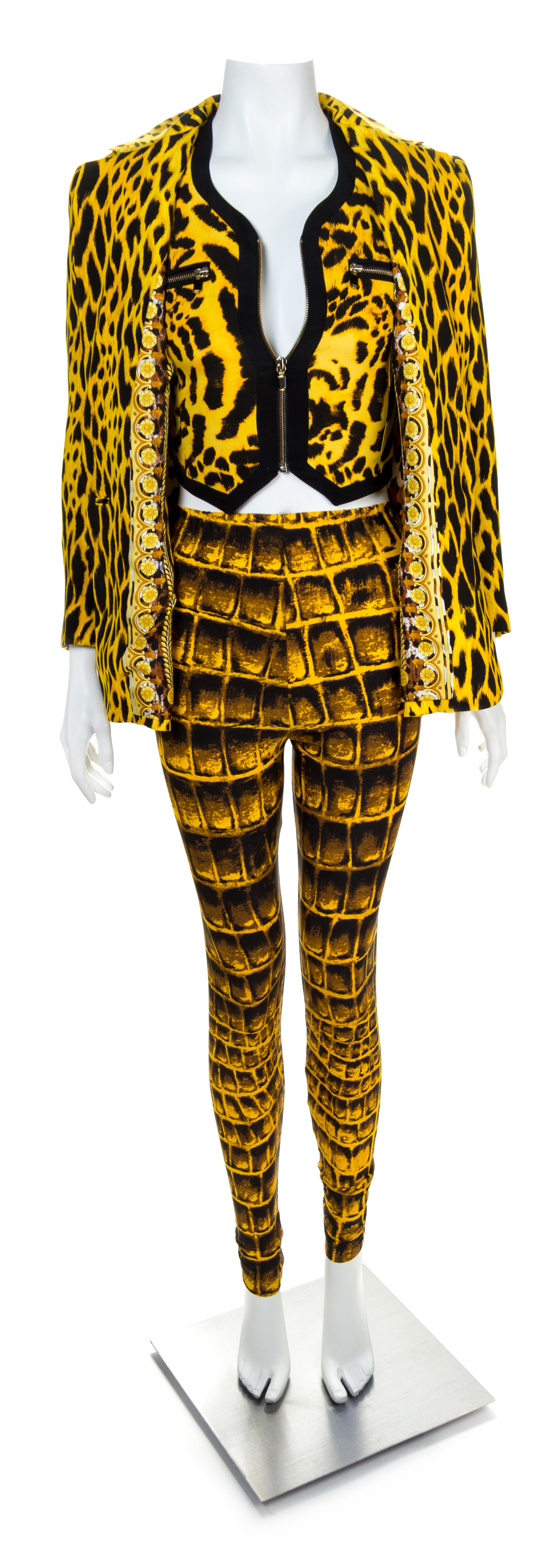 A Gianni Versace Animal Print Ensemble, Jacket and vest | Freeman's