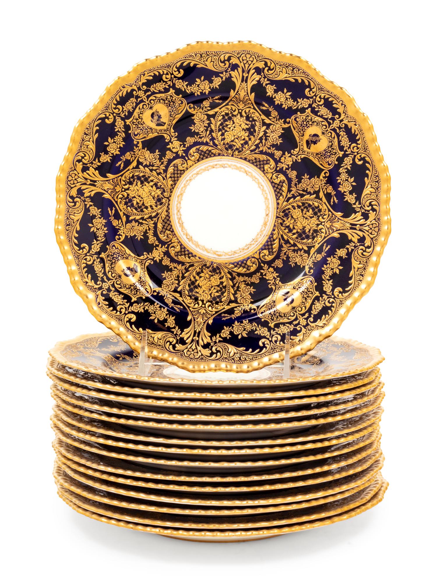 A Set of Fifteen Royal Doulton Porcelain Salad Plates Retailed by Tiffany & Co.