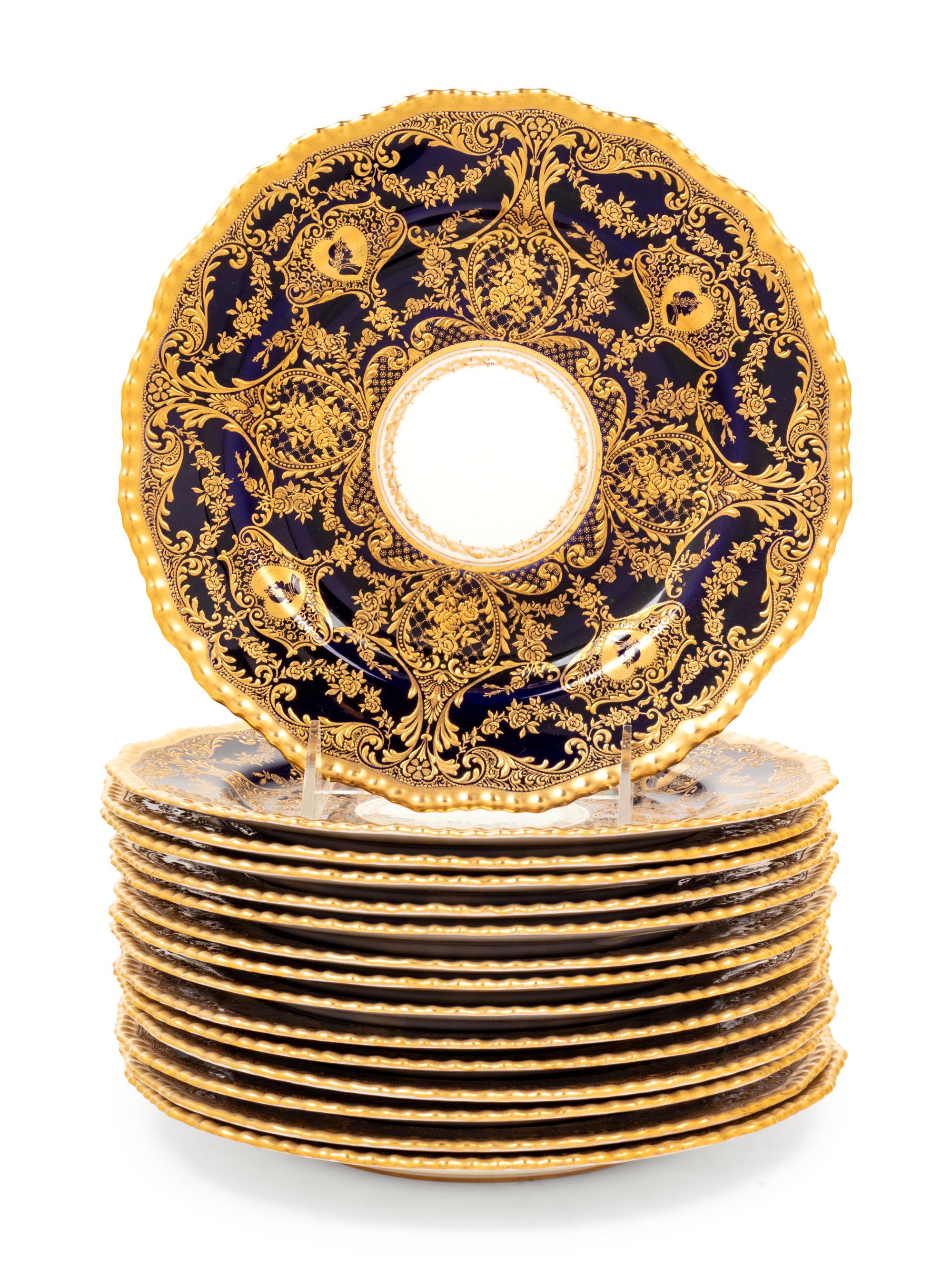 A Set of Fifteen Royal Doulton Porcelain Salad Plates Retailed by Tiffany & Co.