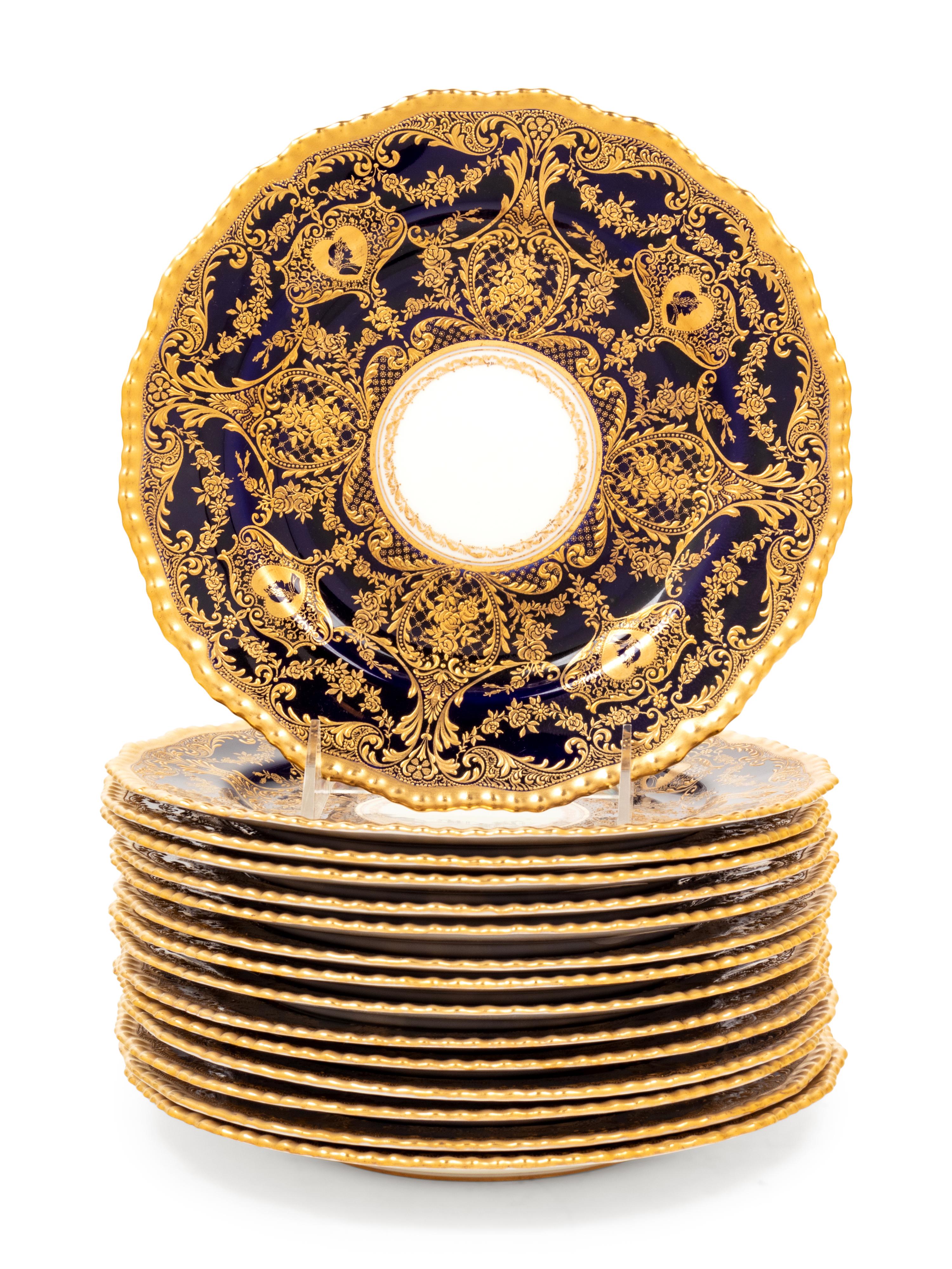 A Set of Fifteen Royal Doulton Porcelain Salad Plates Retailed by Tiffany & Co.
