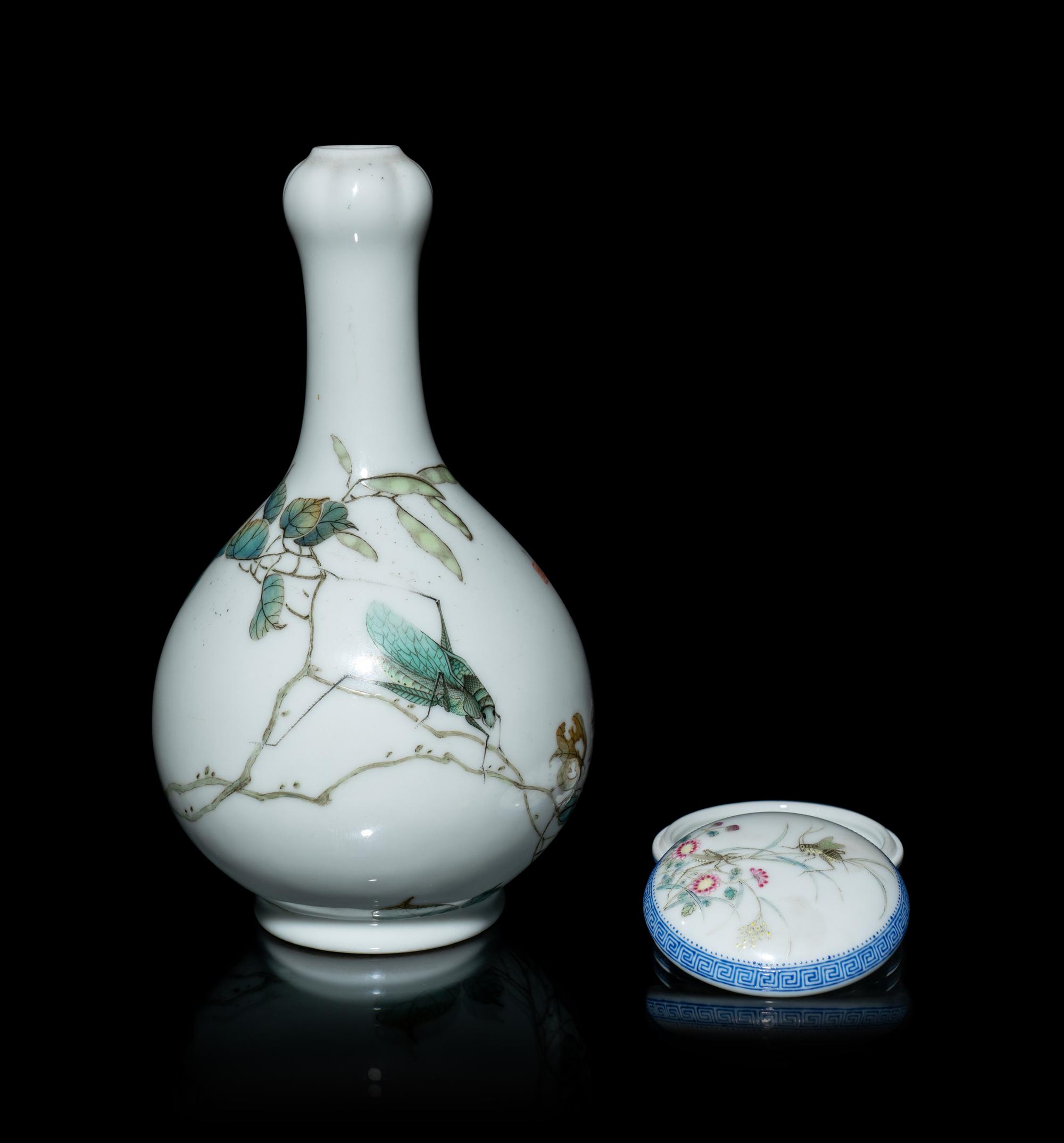 Two Chinese Famille Rose 'Insects' Porcelain Wares