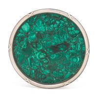 A Fabergé Silver and Malachite Coaster