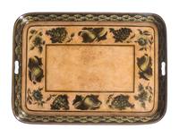 Two English Polychrome-Decorated Papier-Mache Trays
